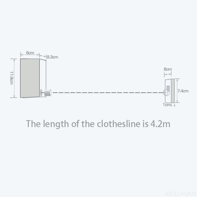 Telescopic Clothesline Clothes Drying Rope - Adjustable Retractable Line