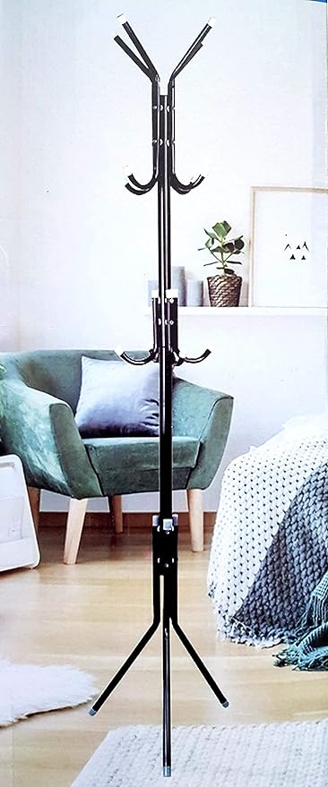 12 Hook Clothing Rack Stand - Freestanding Entryway Organizer