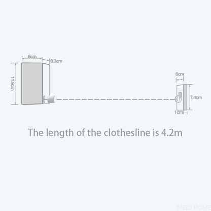 Telescopic Clothesline Clothes Drying Rope - Adjustable Retractable Line