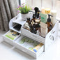 Tropical Palm Vanity Organizer - Exotic Wooden Storage & Organization